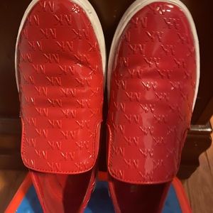 Michael Kors Red leather slip-ons size 9